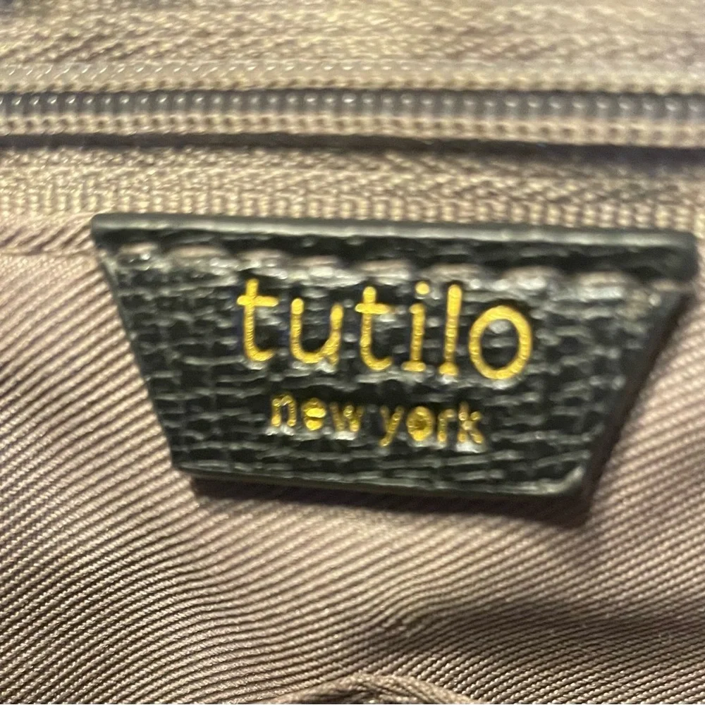 Tutilo ladies laptop tote bag | faux leather | handle & strap | padded section